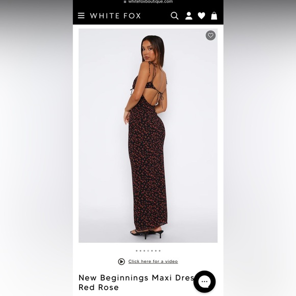 White Fox-New Beginnings Maxi Dress Red Rose - Picture 1 of 4